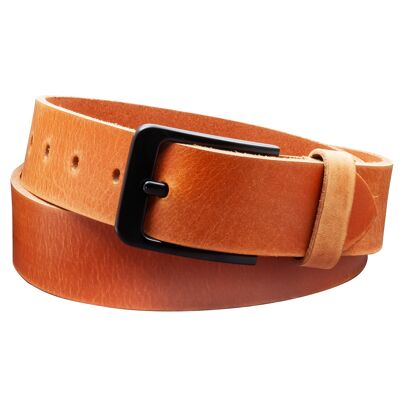 Ceinture 40 mm Cuir ciré modèle EH57-GE-Cognac