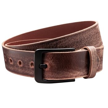 Ceinture 40mm Cuir Aiguisé Modèle EH57-GE-Marron Foncé 2