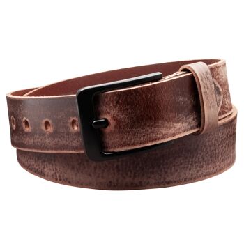 Ceinture 40mm Cuir Aiguisé Modèle EH57-GE-Marron Foncé 3