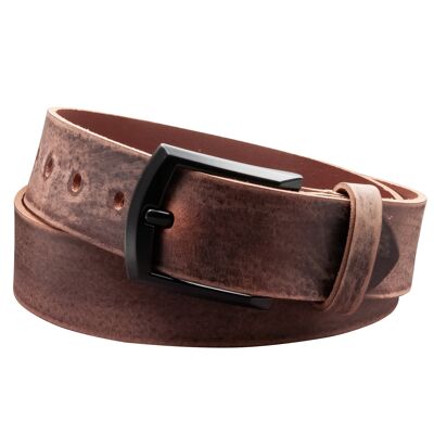 Ceinture 40mm Cuir Aiguisé Modèle EH59-GE-Marron Foncé