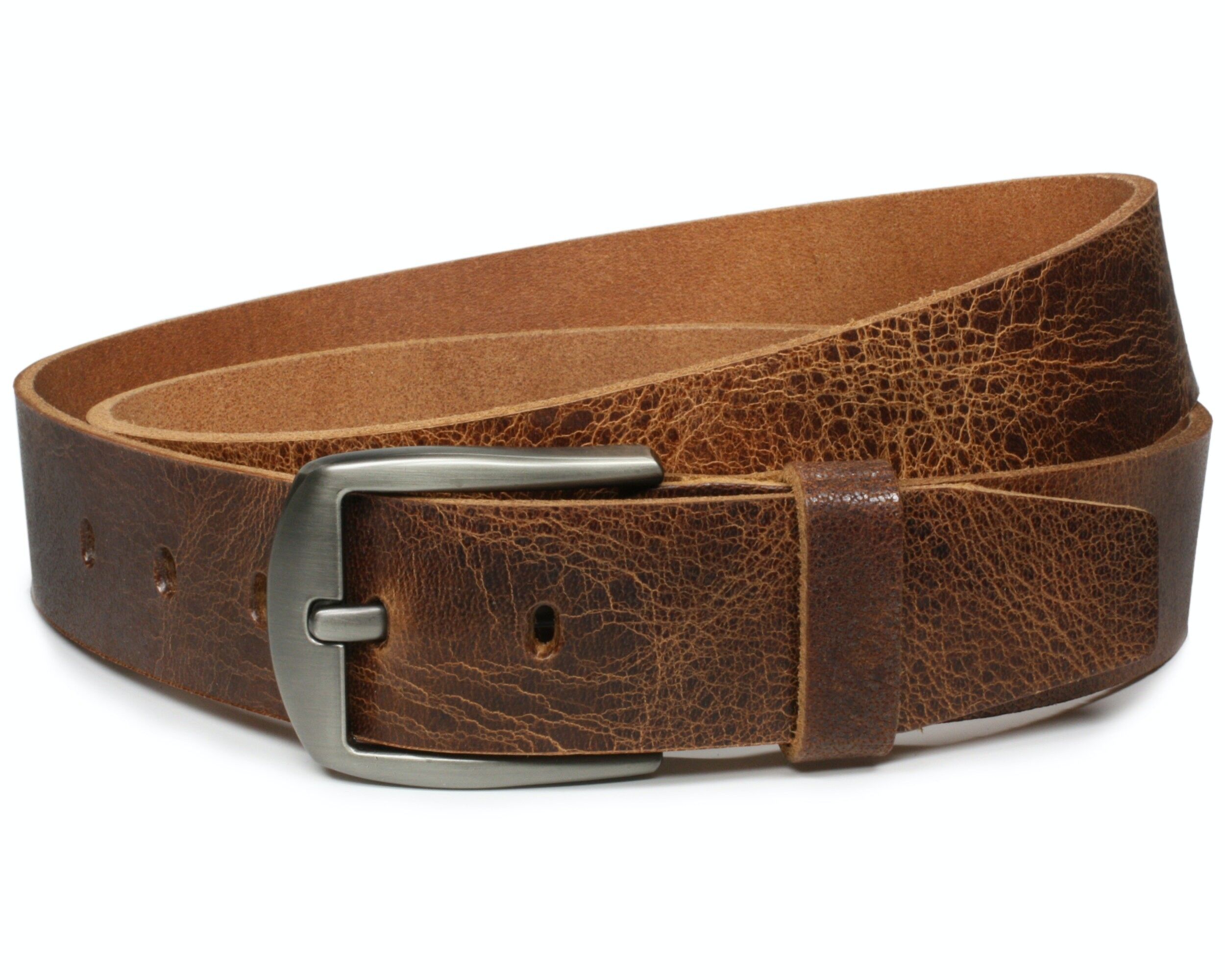 Cintura da 40 mm in pelle rustica modello EH510-RL-marrone scuro