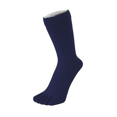 TOETOE® Essential Everyday Unisex Calcetines lisos con puntera de algodón a media pierna - Azul marino