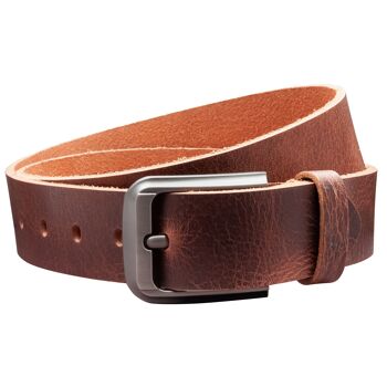 Ceinture 40mm Cuir Rustique Modèle EH55-RL-Marron Foncé 2