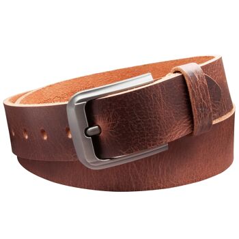 Ceinture 40mm Cuir Rustique Modèle EH55-RL-Marron Foncé 3