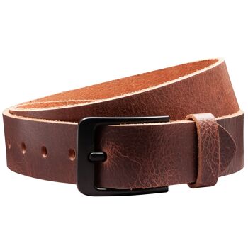 Ceinture 40mm Cuir Rustique Modèle EH57-RL-Marron Foncé 2