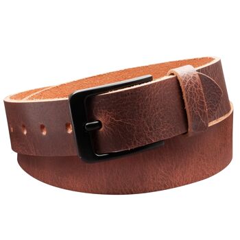 Ceinture 40mm Cuir Rustique Modèle EH57-RL-Marron Foncé 3