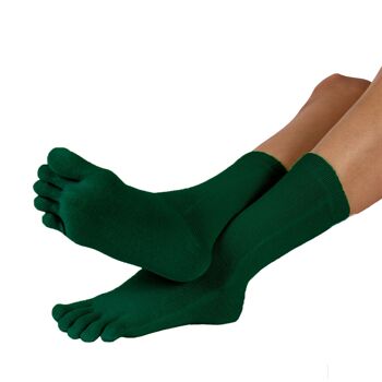 Chaussettes unisexes unisexes à bouts mi-mollets TOETOE® Essential Everyday - Vert foncé 3
