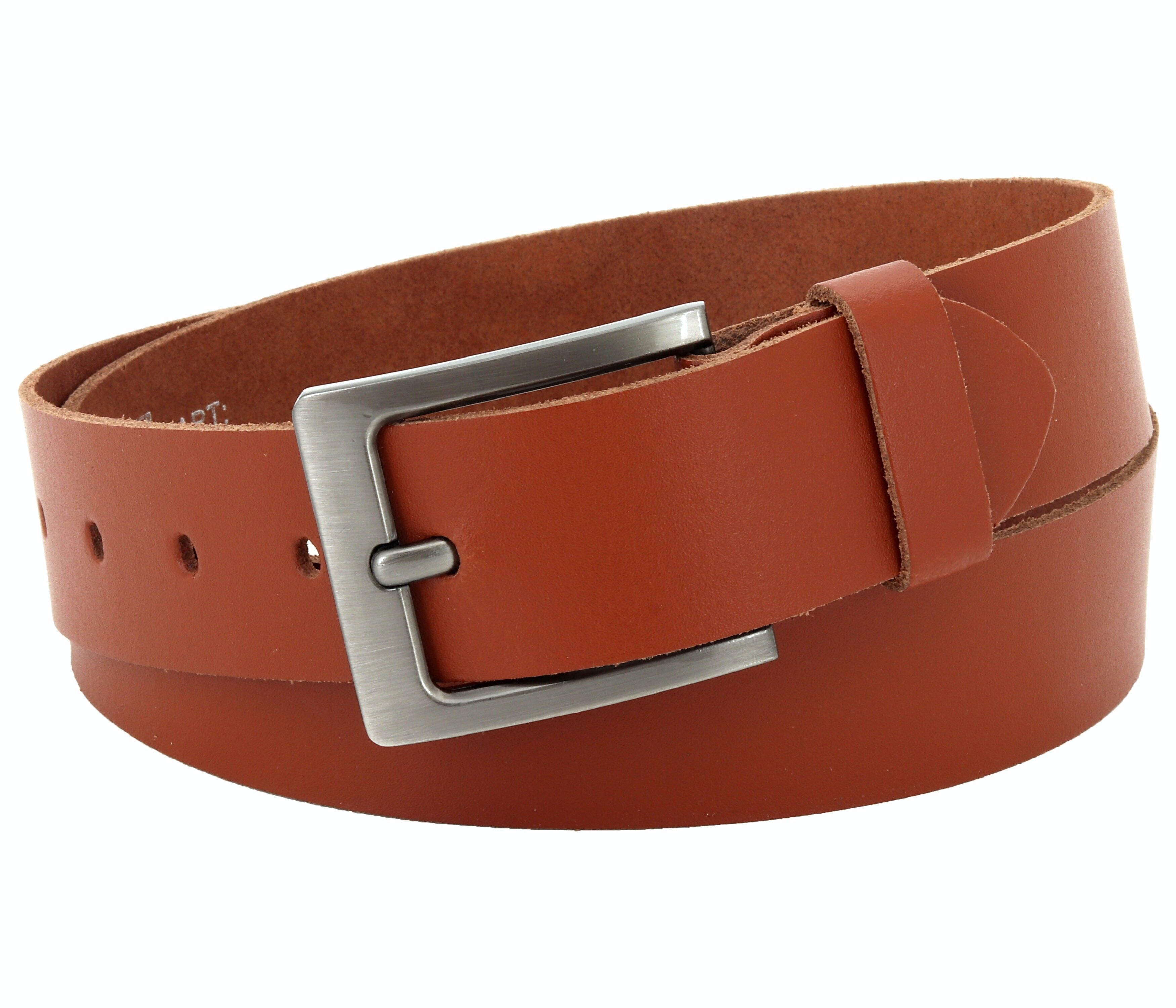 Cintura 40 mm in pelle crosta modello EH51-SL-Cognac