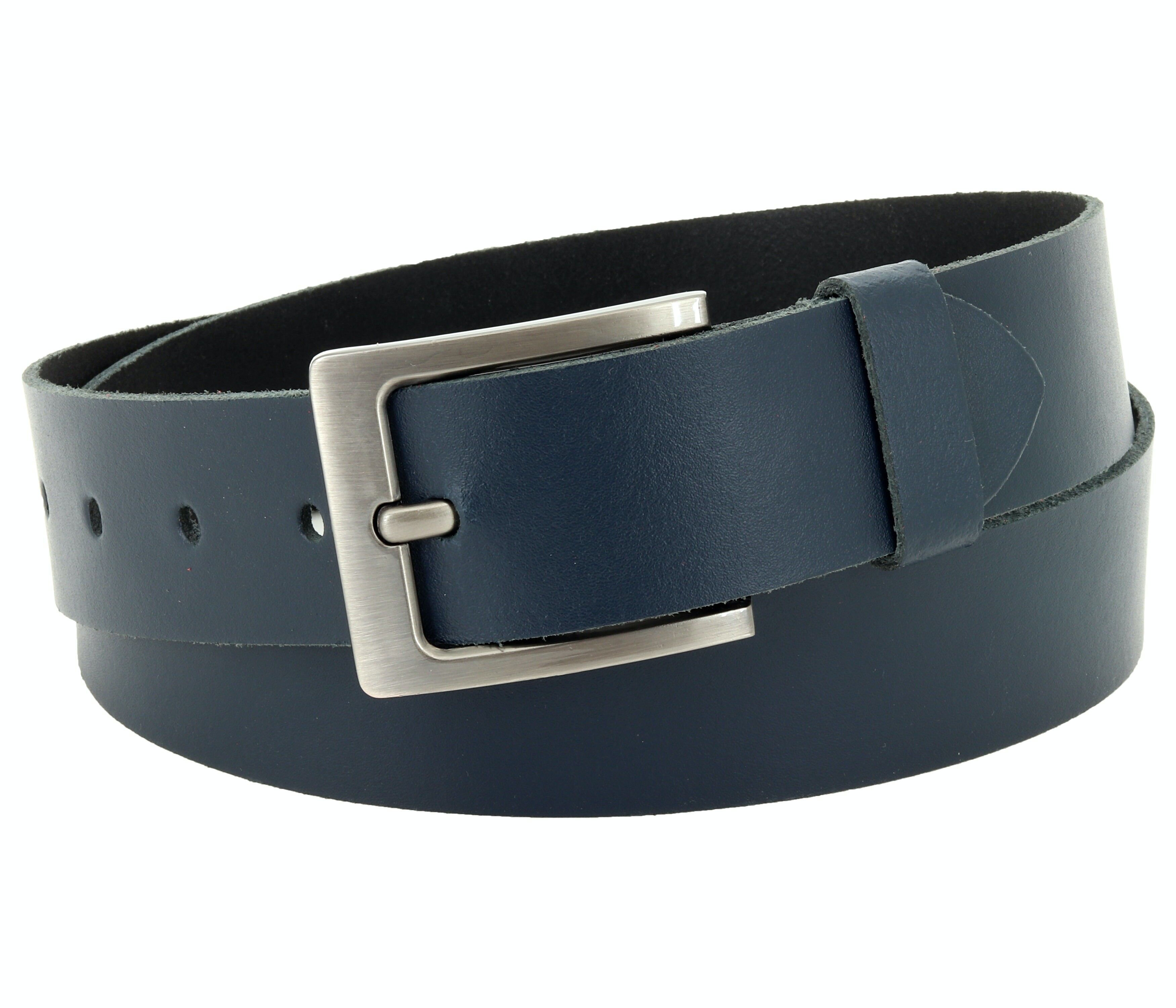 Cintura 40 mm in pelle crosta modello EH51-SL-blu scuro