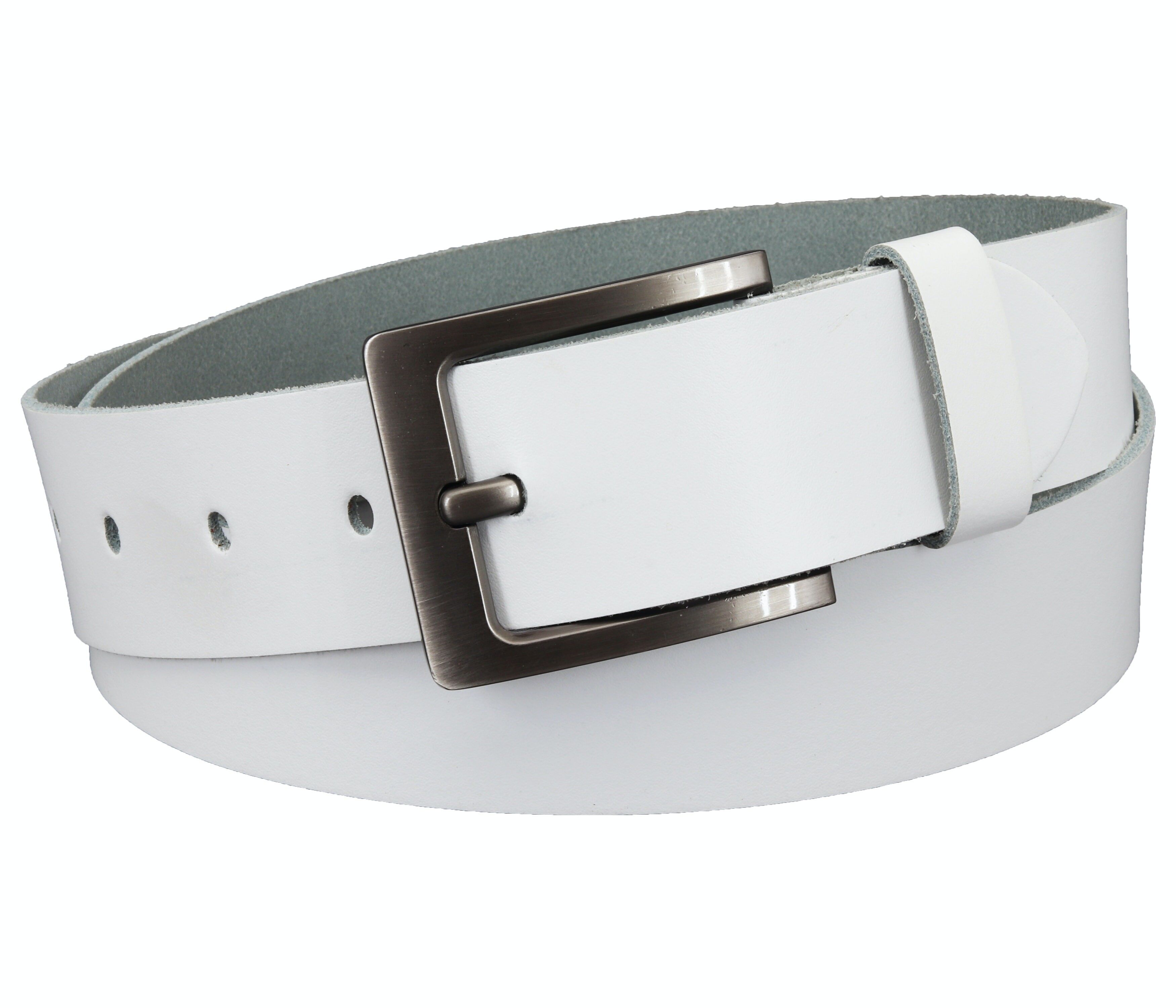 Cintura in pelle crosta da 40 mm modello EH51-SL-White