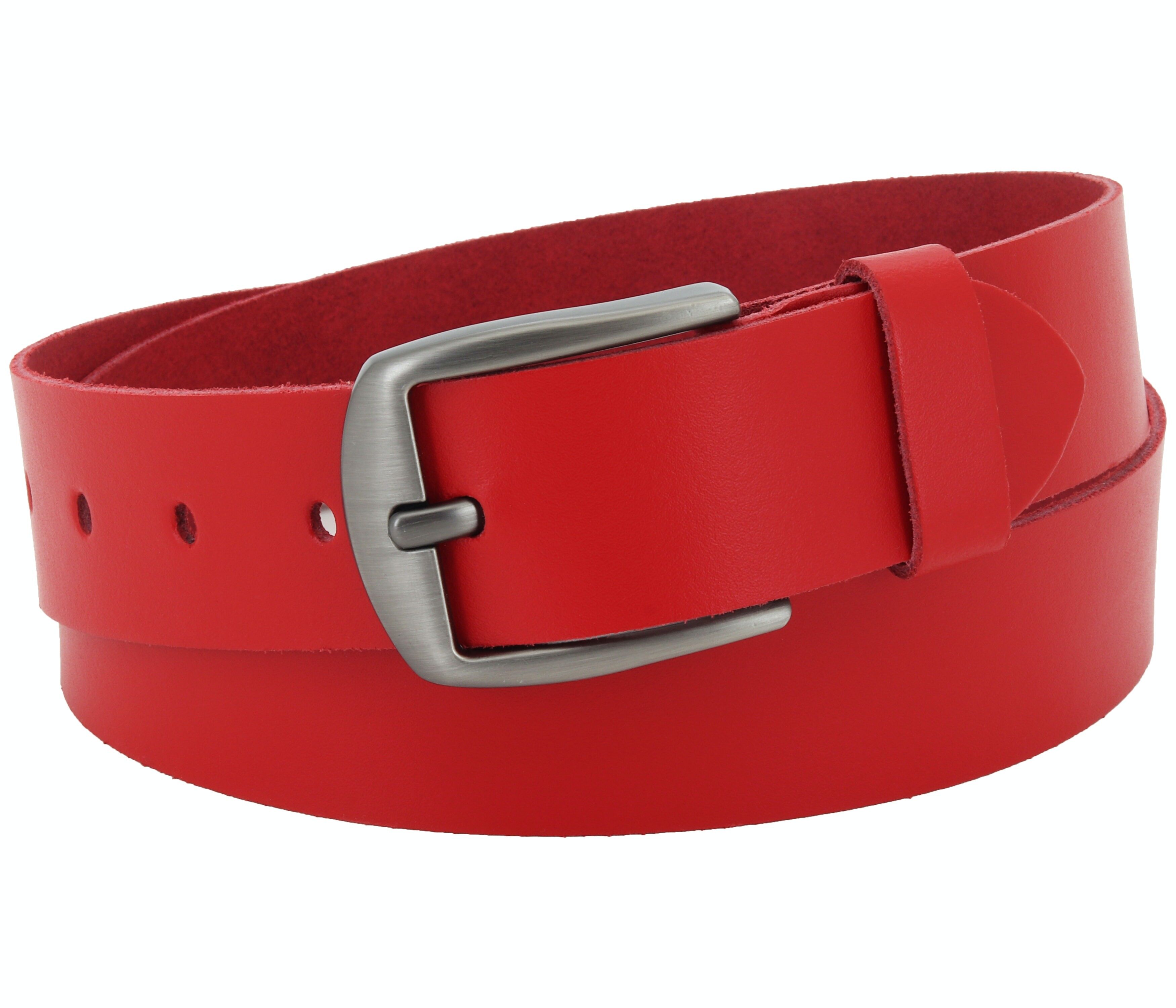 Cintura 40 mm in pelle crosta modello EH510-SL-Rosso