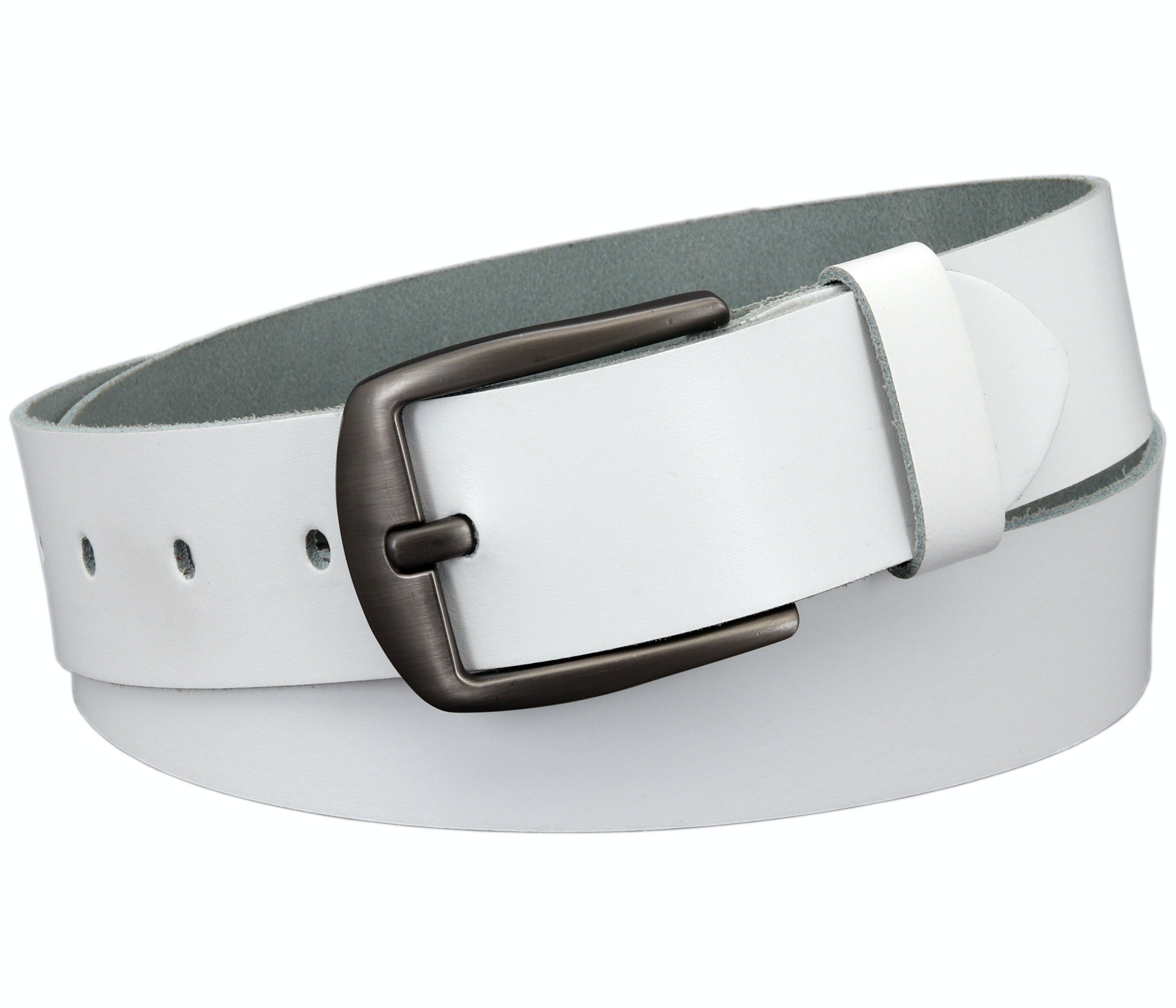 Cintura in pelle crosta da 40 mm modello EH510-SL-White