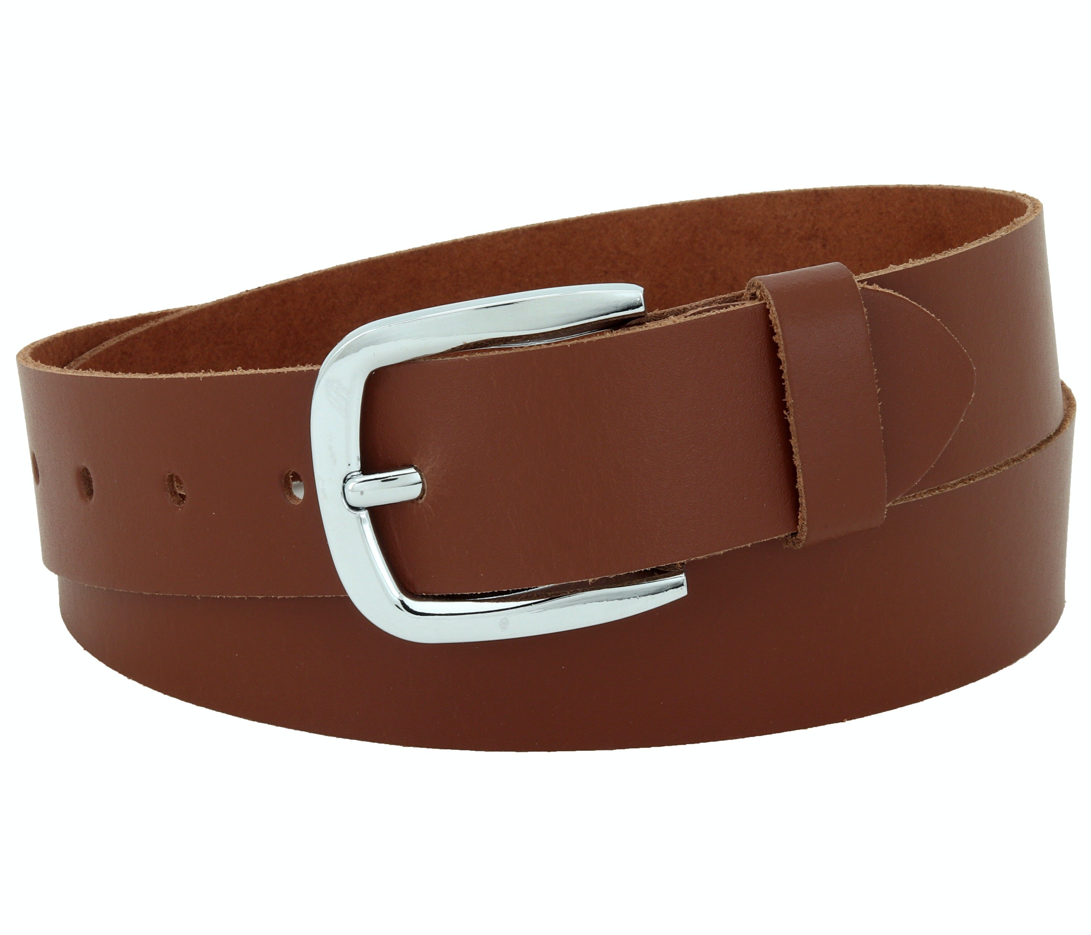 Cintura 40 mm in pelle crosta modello EH516-SL-Marrone chiaro