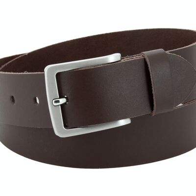 Cintura 40 mm in pelle crosta modello EH518-SL-Dark Brown