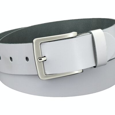 Ceinture en croûte de cuir 40 mm modèle EH518-SL-Blanc