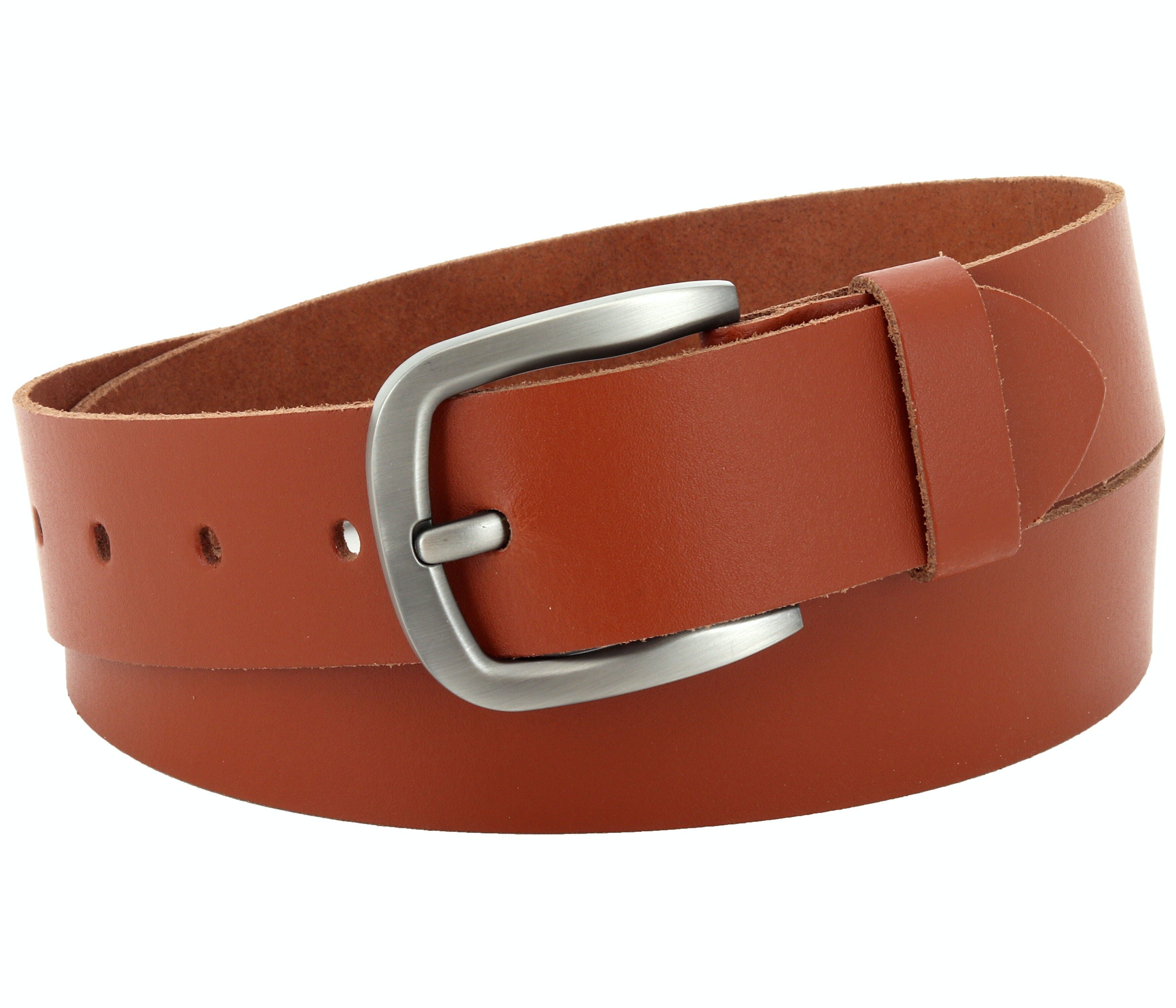 Cintura 40 mm in pelle crosta modello EH52-SL-Cognac