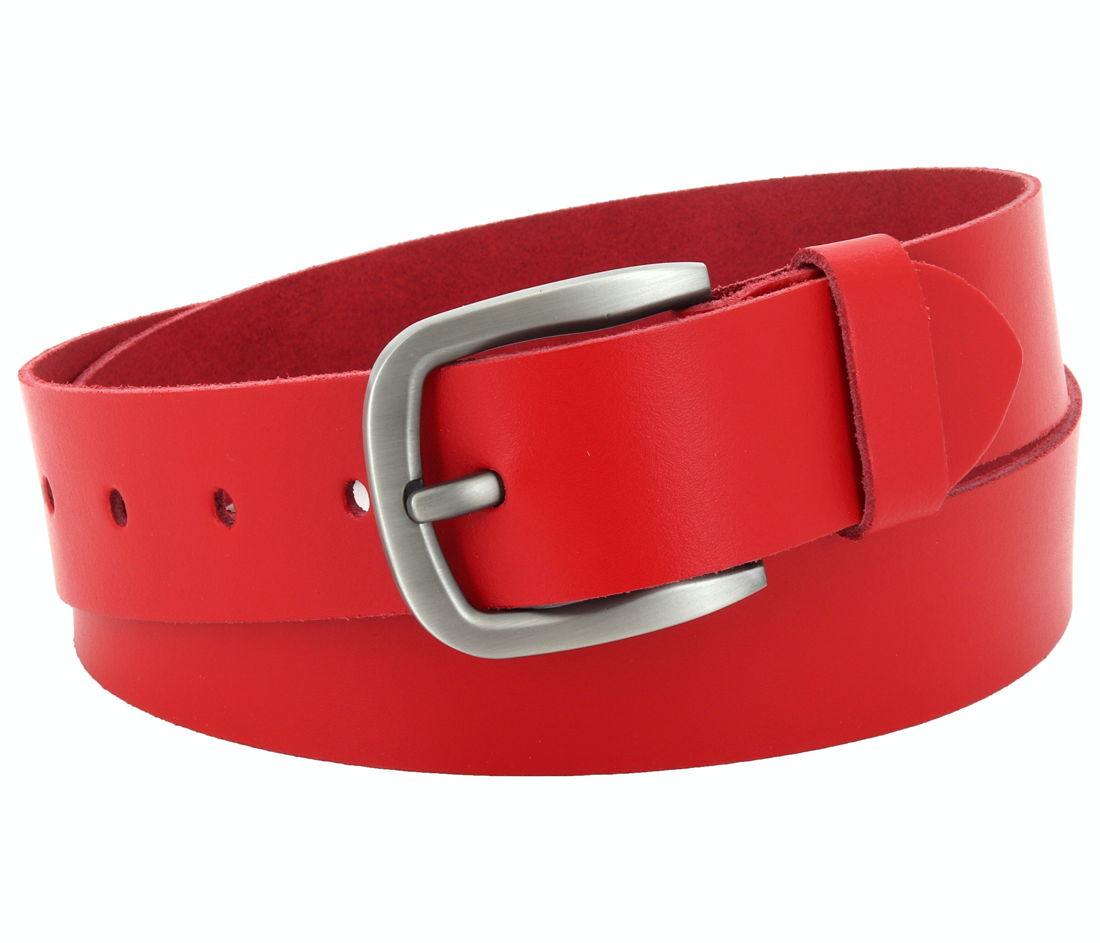 Cintura 40 mm in pelle crosta modello EH52-SL-Rosso
