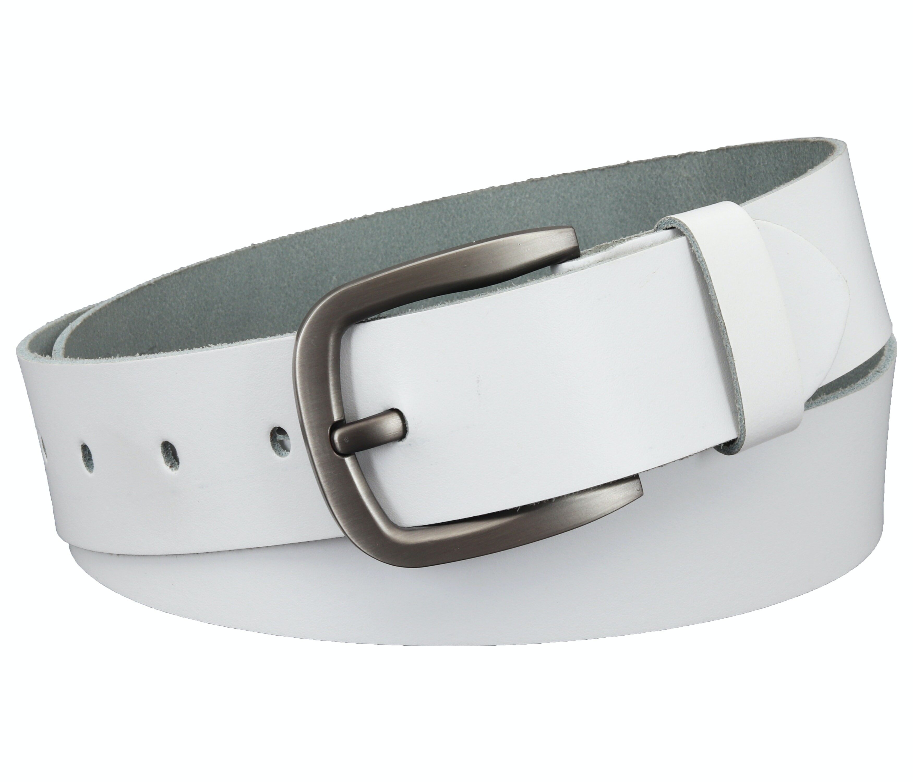 Cintura in pelle crosta da 40 mm modello EH52-SL-White