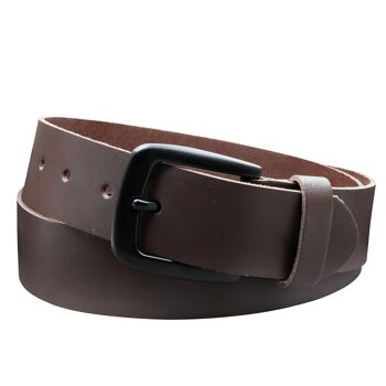 Ceinture 40 mm croûte de cuir modèle EH523-SL-Marron Foncé 1