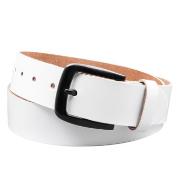 Ceinture en croûte de cuir 40 mm modèle EH523-SL-Blanc 1