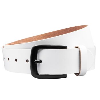 Ceinture en croûte de cuir 40 mm modèle EH523-SL-Blanc 2