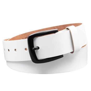 Ceinture en croûte de cuir 40 mm modèle EH523-SL-Blanc 3