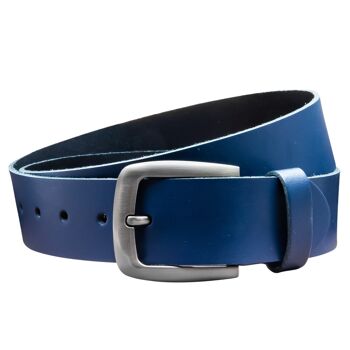 Ceinture 40 mm croûte de cuir modèle EH524-SL-Bleu marine 2