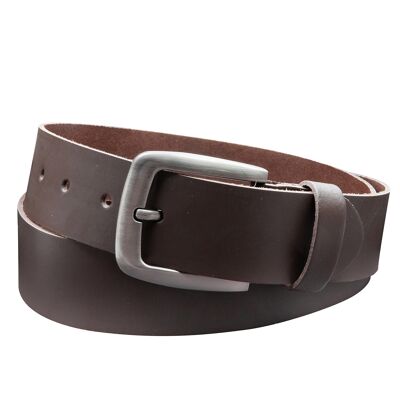 Cintura 40 mm in pelle crosta modello EH524-SL-Dark Brown