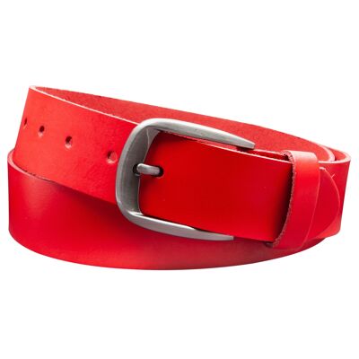 Cintura 40 mm in pelle crosta modello EH525-SL-Rosso