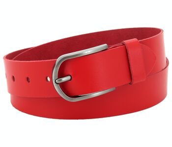 Ceinture 40 mm croûte de cuir modèle EH527-SL-Rouge