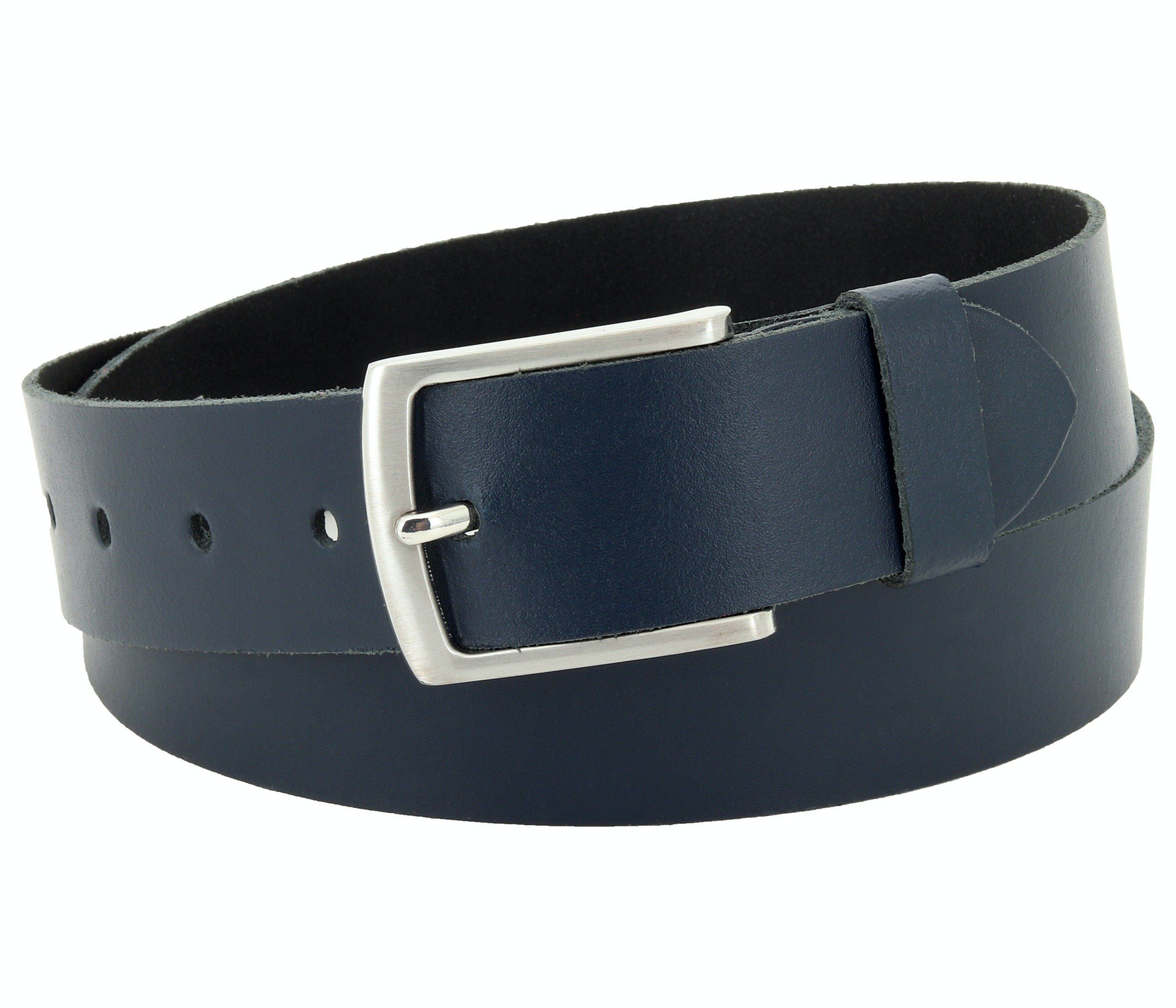Cintura 40 mm in pelle crosta modello EH528-SL-Blu navy