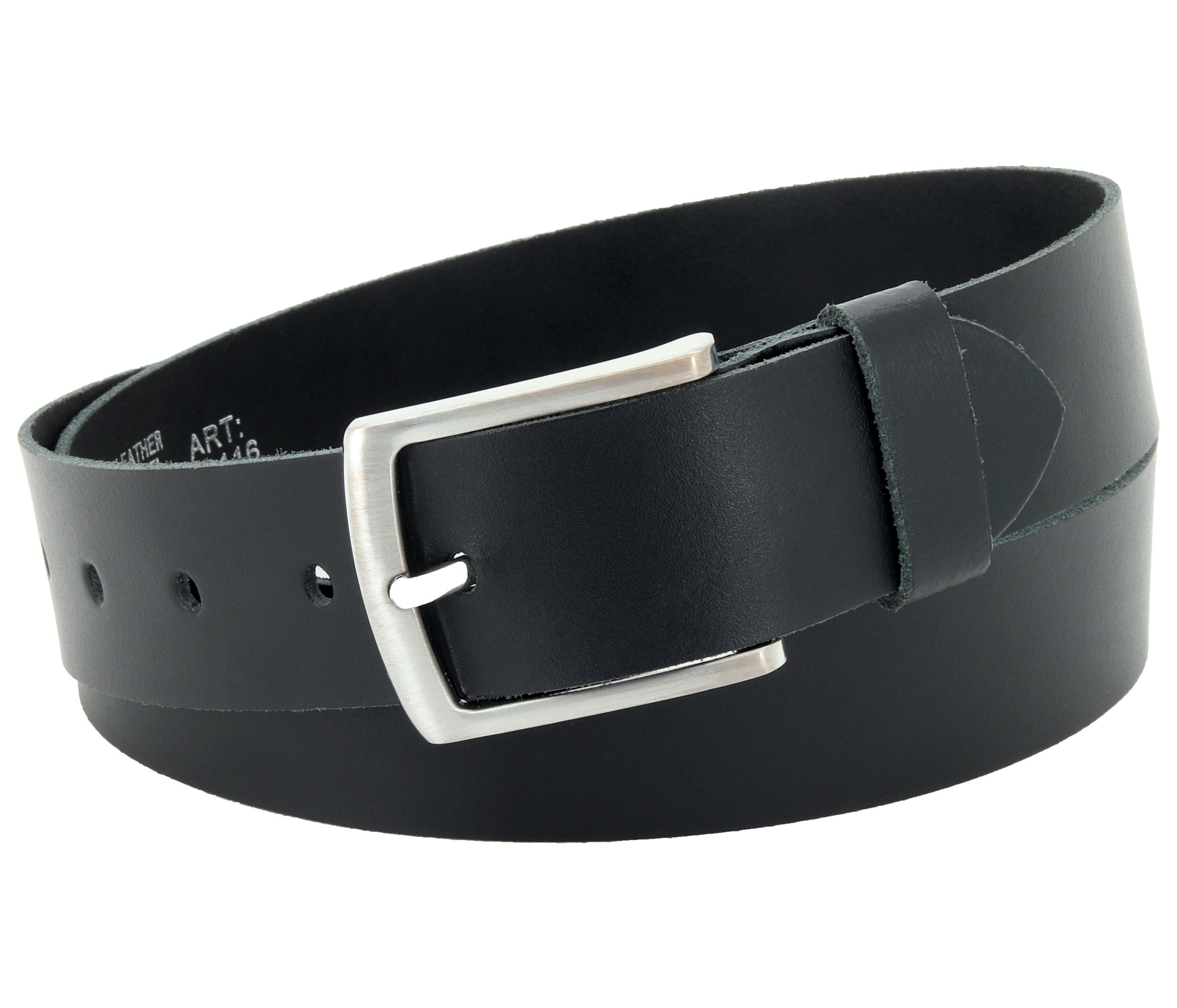 Cintura 40 mm in pelle crosta modello EH528-SL-Nero