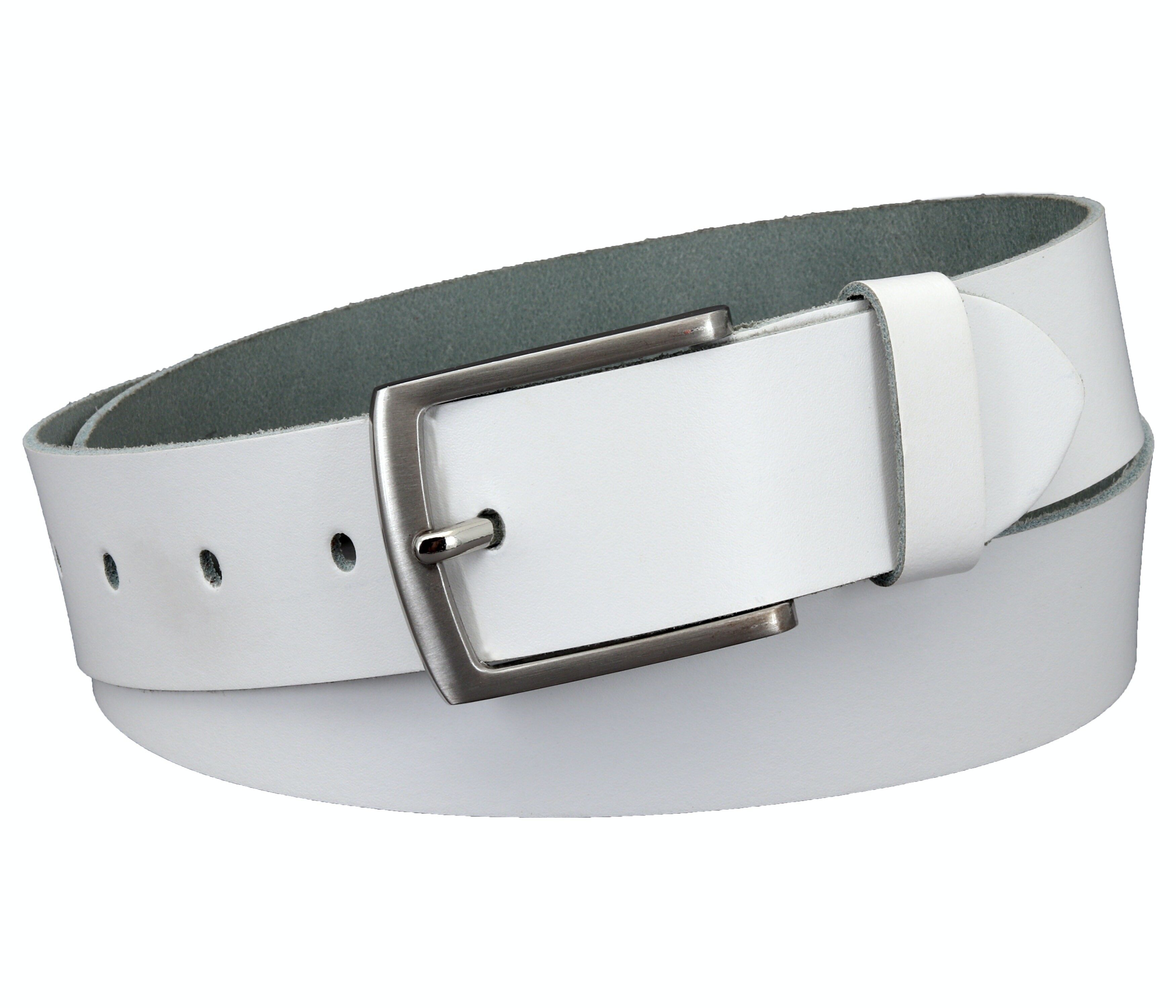 Cintura in pelle crosta da 40 mm modello EH528-SL-White