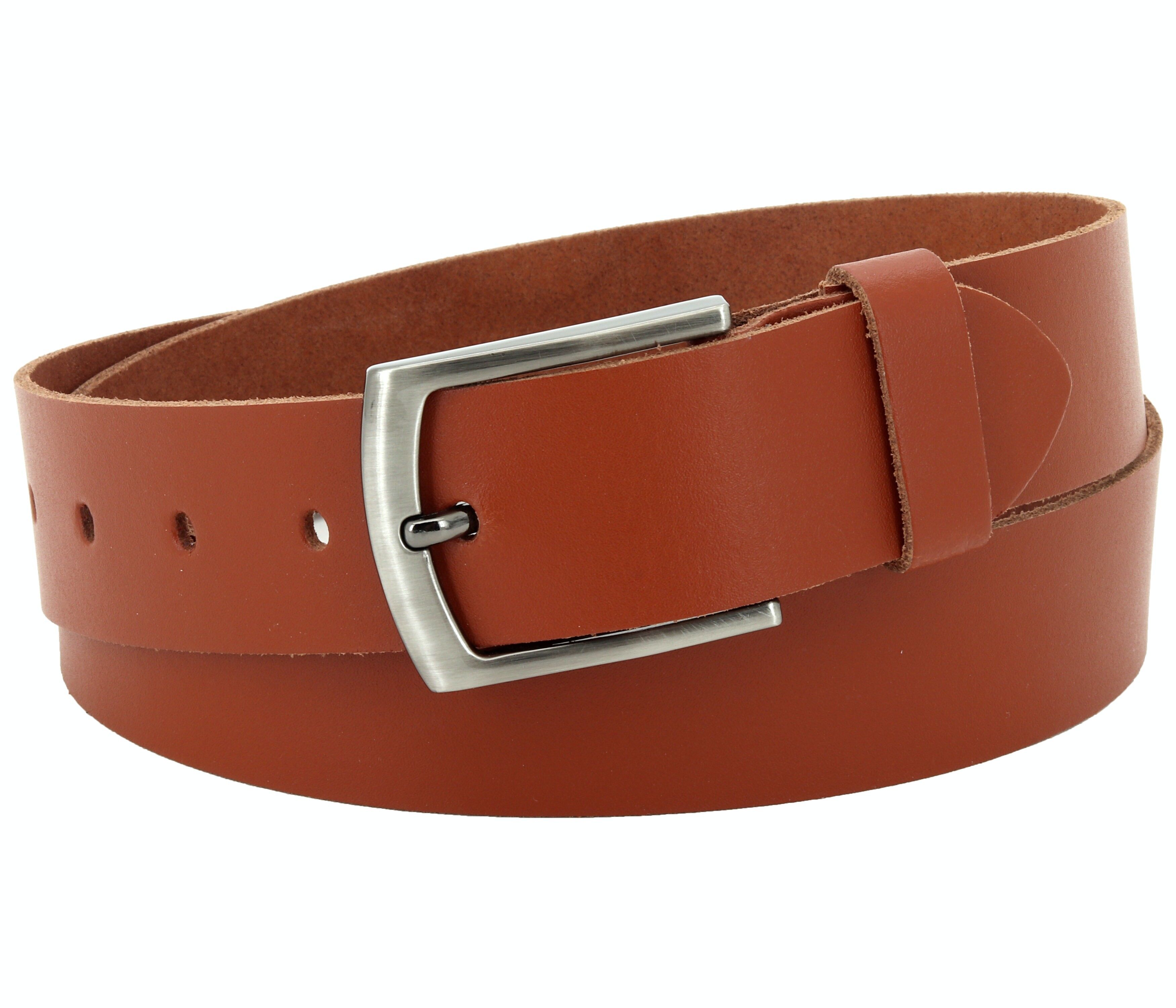 Cintura 40 mm in pelle crosta modello EH529-SL-Cognac