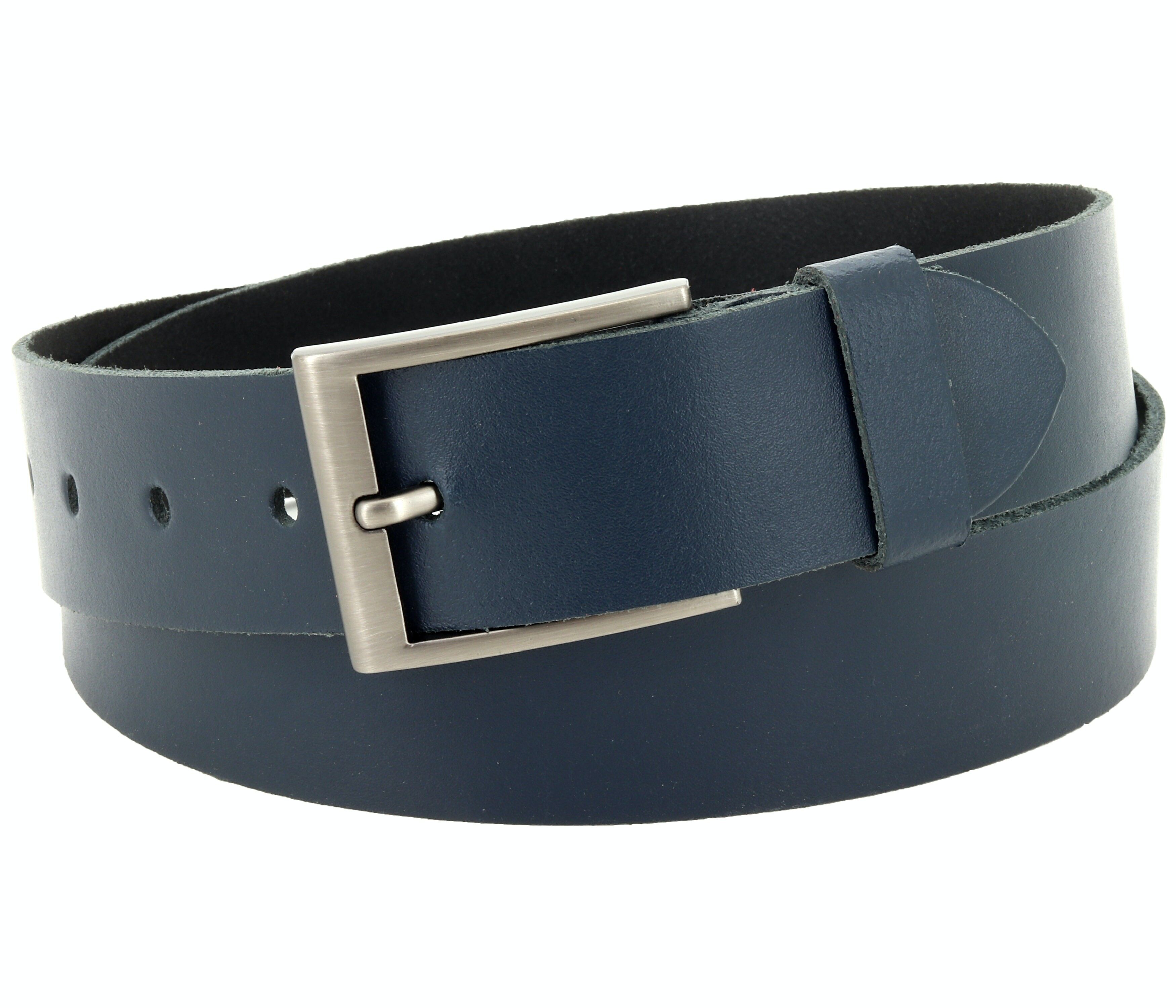 Cintura 40 mm in pelle crosta modello EH532-SL-Blu navy