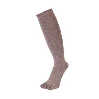 TOETOE® Essential Everyday Unisex Knee-High Plain Cotton Toe Socks - Grey