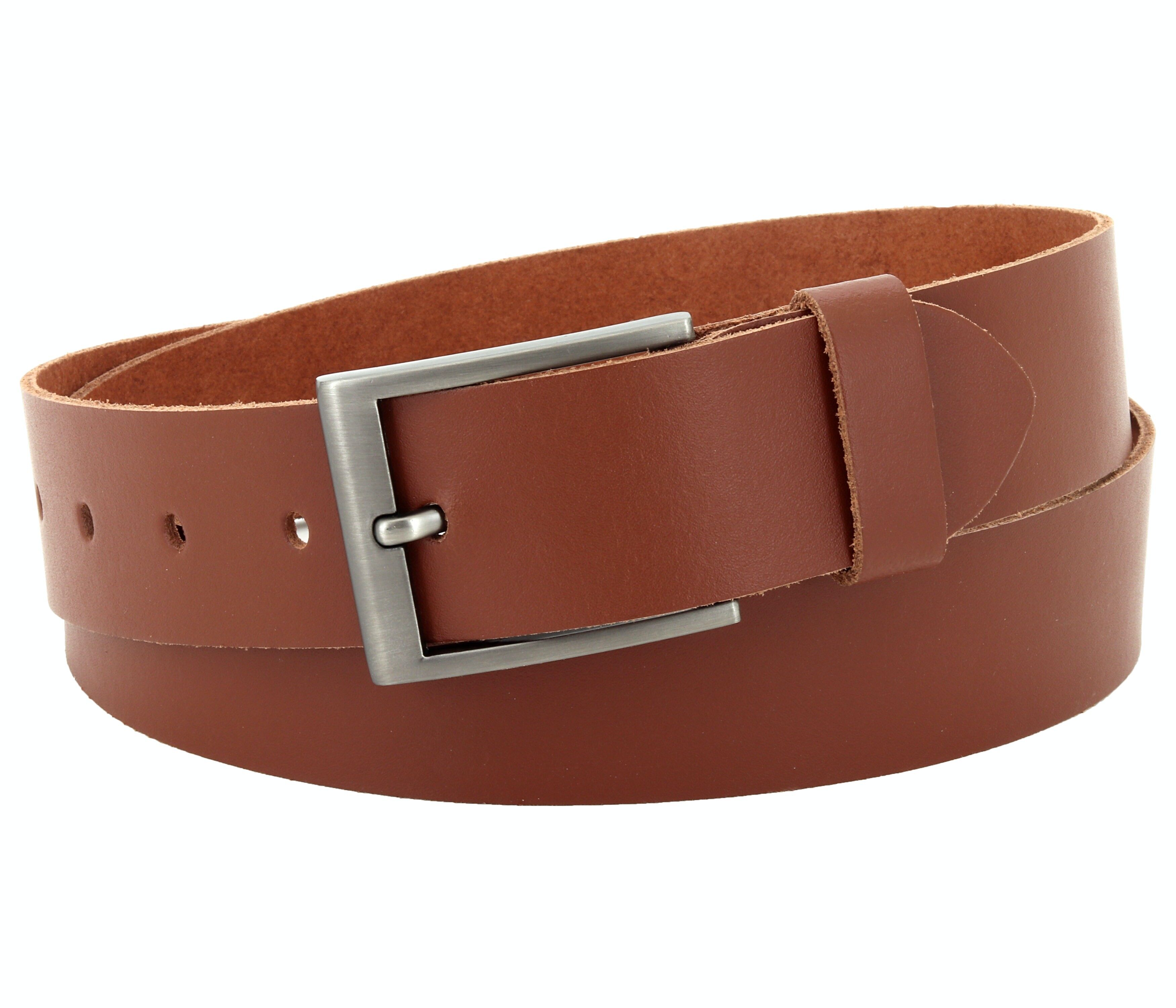 Cintura 40 mm in pelle crosta modello EH532-SL-Marrone chiaro