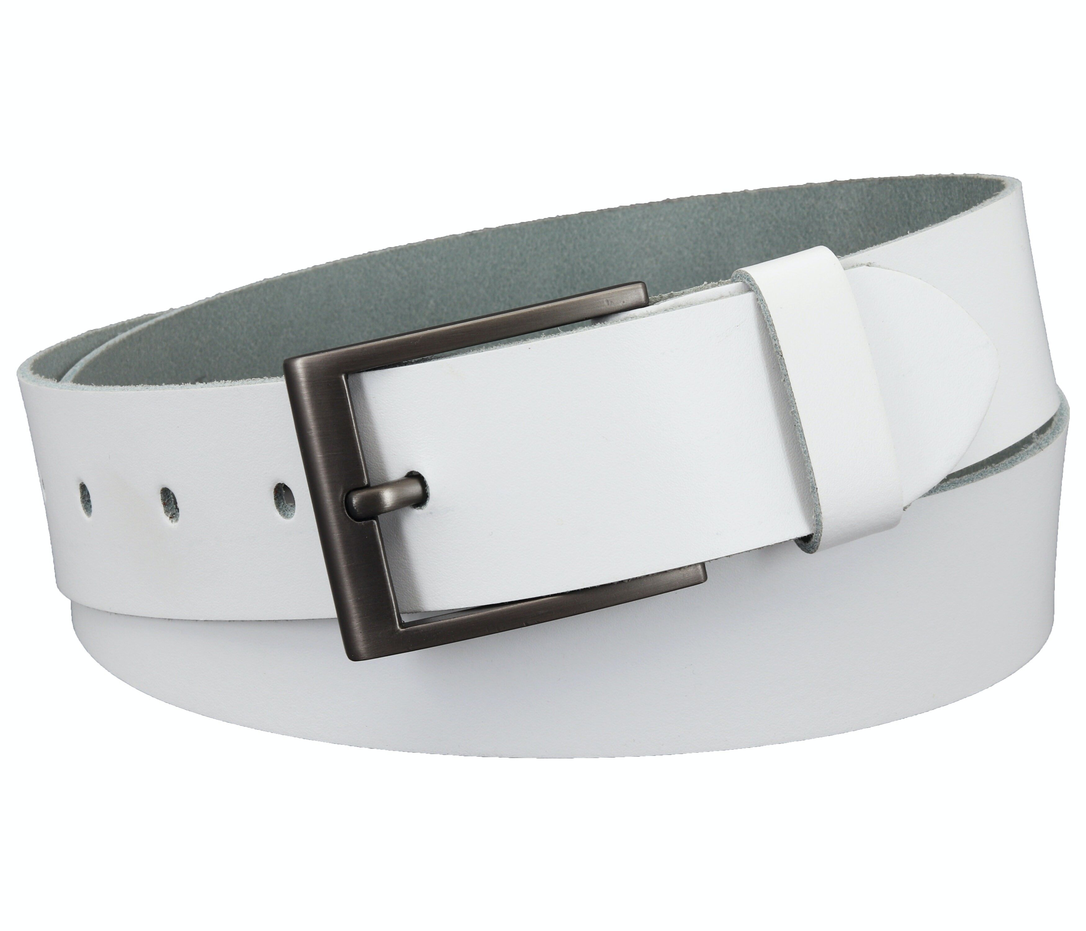 Cintura in pelle crosta da 40 mm modello EH532-SL-White