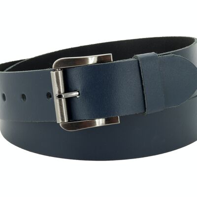 Cintura 40 mm in pelle crosta modello EH536-SL-Blu navy