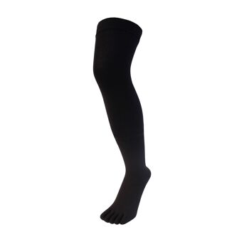 TOETOE® - Chaussettes unisexes essentielles au-dessus du genou, unies / rayées, à bout en coton 1