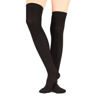 Chaussettes unisexes unisexes à bouts rayés en coton TOETOE® Essential Everyday - Noir 2