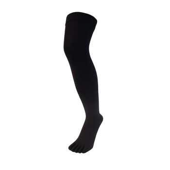 TOETOE® - Chaussettes unisexes essentielles au-dessus du genou, unies / rayées, à bout en coton 8