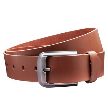 Ceinture 40 mm croûte de cuir modèle EH55-SL-Marron clair 2