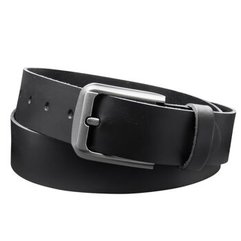 Ceinture 40 mm en croûte de cuir modèle EH55-SL-Noir 1