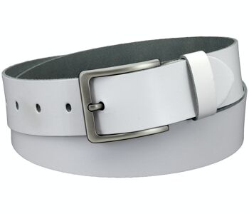 Ceinture en croûte de cuir 40 mm modèle EH550-SL-Blanc