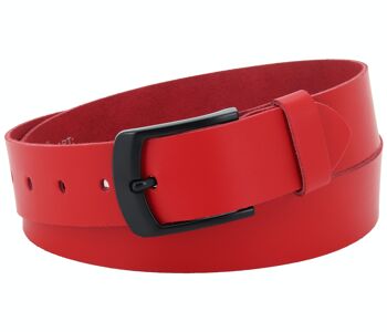 Ceinture 40 mm en croûte de cuir modèle EH558-SL-Rouge