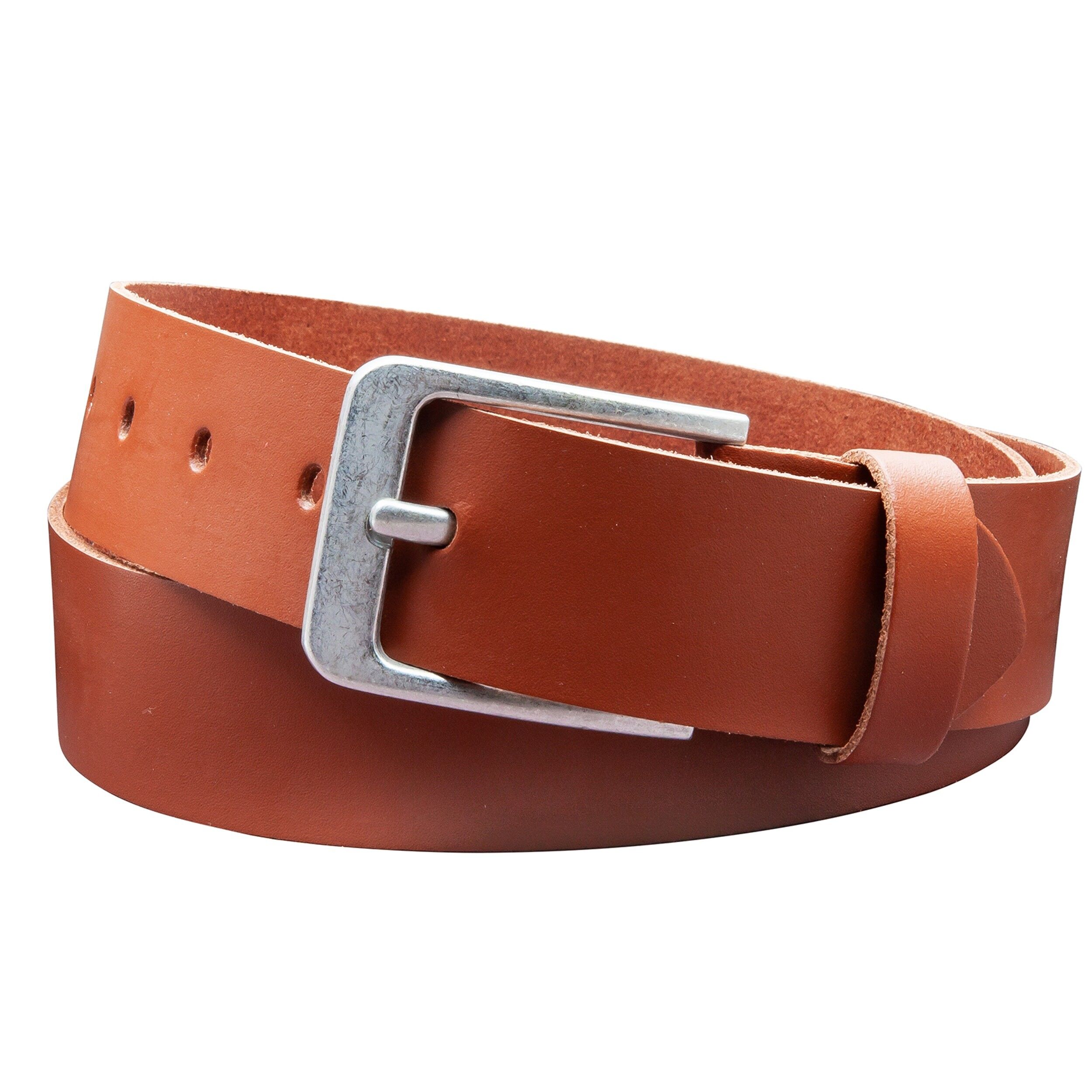 Cintura 40 mm in pelle crosta modello EH56-SL-Cognac