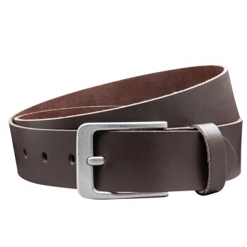 Ceinture 40 mm croûte de cuir modèle EH56-SL-Marron Foncé 2