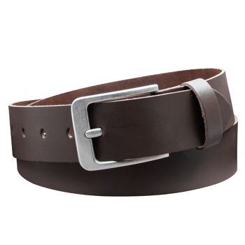 Ceinture 40 mm croûte de cuir modèle EH56-SL-Marron Foncé 3