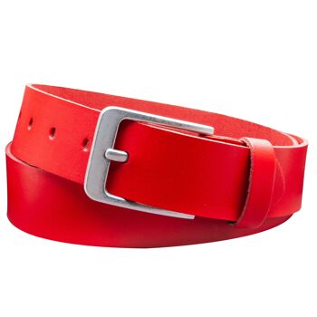 Ceinture 40 mm croûte de cuir modèle EH56-SL-Rouge 1